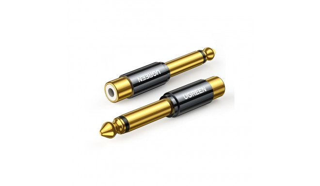6.35mm jack adapter (male) to RCA (female) gold
