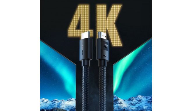 Cable HDMI-HDMI 1m (HDMI 2.0 4K@60Hz) black with mesh HD119 UGREEN