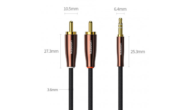 Cable 2xRCA - 3.5mm plugs 2m AU plugs AV170 UGREEN