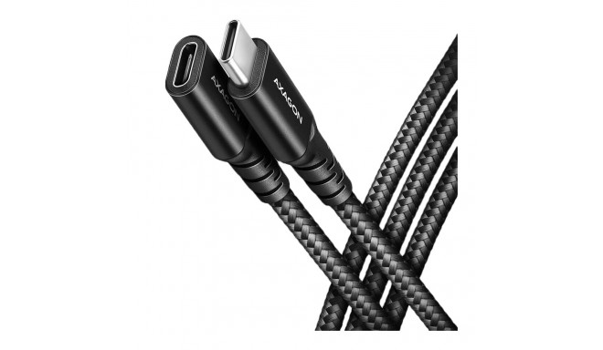 Extension USB 20Gbps cable length 0.5 m. PD 240W, 5A, 8K HD video. Black braided.