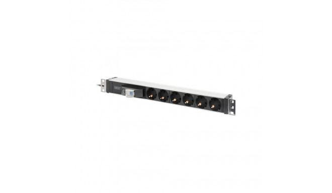 DIGITUS DN-95417 1U Aluminum PDU rackmountable 6x safety outlet 16A 4000W 250VAC 50/60Hz