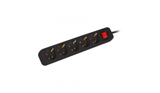 LANBERG Power strip 5x Shuko 3m Circuit breaker black