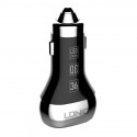 Autolaadija LDNIO C2, 2x USB, QC 3.0, LED, 36W (must)