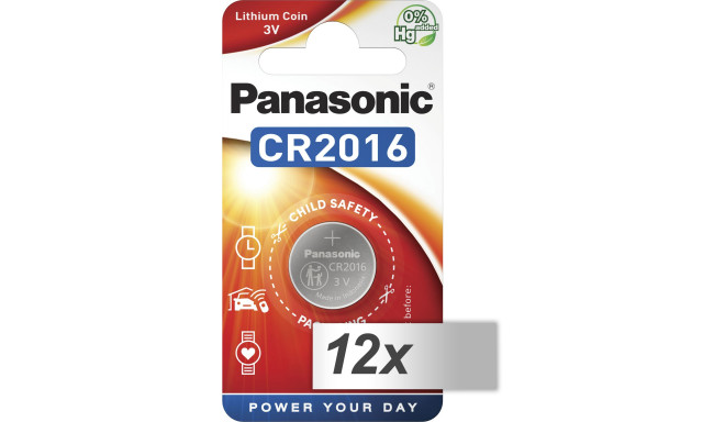 12x1 Panasonic CR 2016 Lithium Power VPE Inner Box