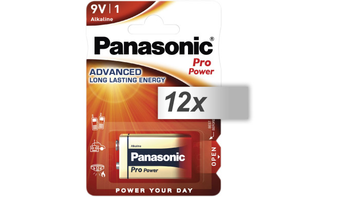 12x1 Panasonic Pro Power 6 LR 61 9V block            PU inner box