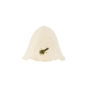 SAUNA HAT WITH WHISK PICTURE WHITE WOOL