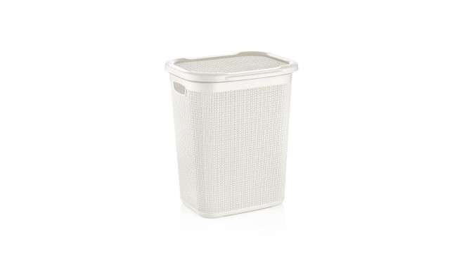 LAUNDRY BASKET 50L KNIT M-079 WHITE