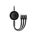 Baseus Bright Mirror 4, USB-C 3-in-1 cable for micro USB / USB-C / Lightning 100W / 3.5A 1.1m (Black