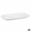 Serving Platter Bidasoa Glacial Ceramic White (36 x 21 cm) (Pack 3x)