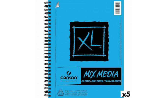 Блокнот Canson XL Mix Media Белый A4 бумага 5 штук 30 Листья 300 g/m²