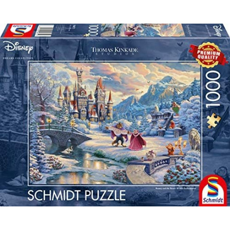 Schmidt Spiele Thomas Kinkade Studios: Disney - Beauty and the Beast, Magical Winter Evening (Limite