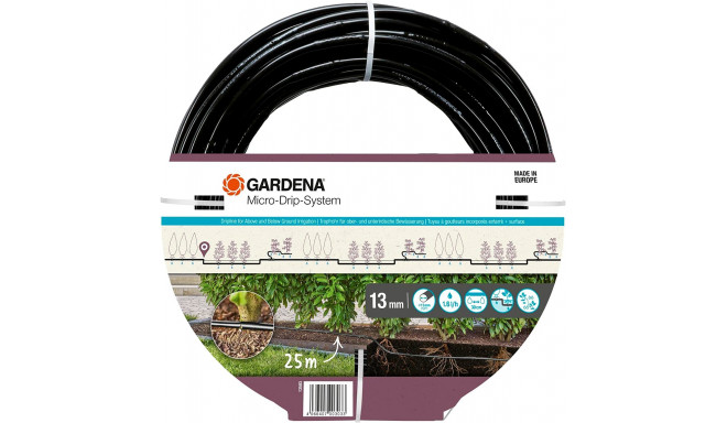 Gardena Micro-Drip-System drip line for bushes/hedges 1.6 l/h, 25 meters, dripper (black, model 2023