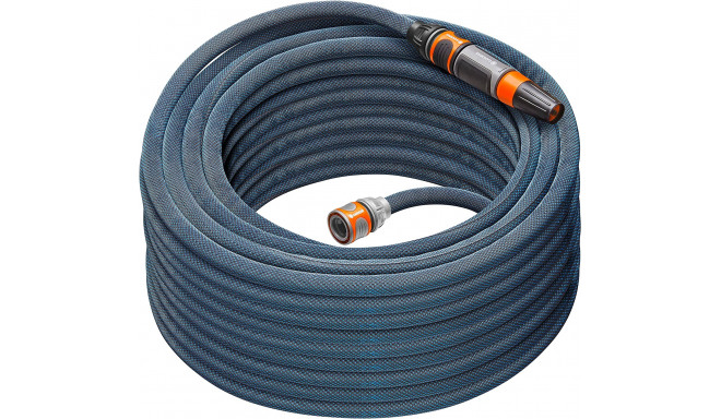 Gardena Textile Hose Liano Xtreme 1/2, 30 meter set (dark grey/orange, model 2023, incl. cleaning sy