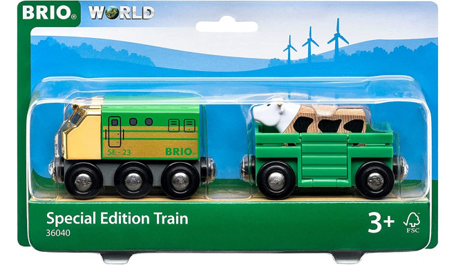 BRIO World Special Edition Train 2023 - Farm Train with Cow Toy Vehicle