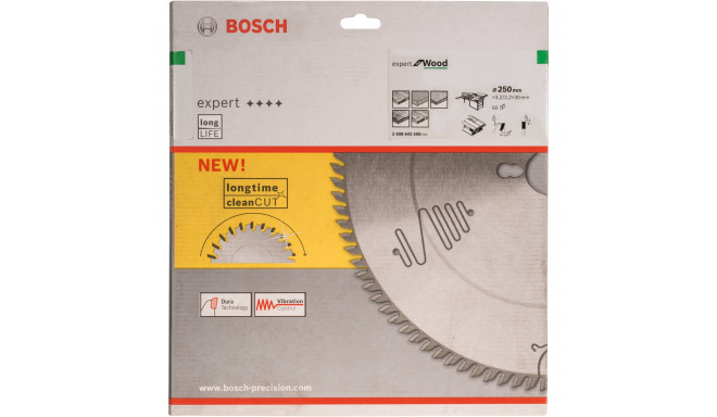 Bosch circular saw blade Expert for Wood, 250mm, 60Z (bore 30mm)