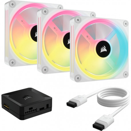 iCUE LINK ventilaatorid QX120 RGB 120mm PWM starterkomplekt, valge