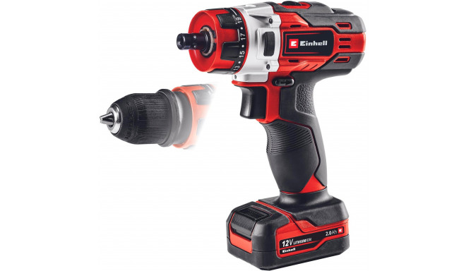 Einhell Cordless Drill TE-CD 12/1 X-Li, 12V (red/black, Li-Ion battery 2Ah)