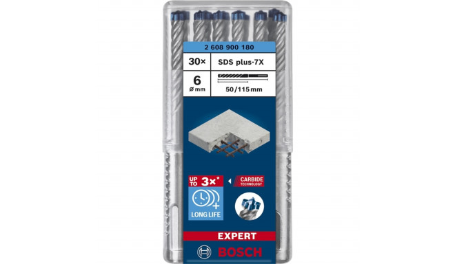 Bosch Expert hammer drill SDS-plus-7X, 6mm, 30 pieces (working length 50mm)