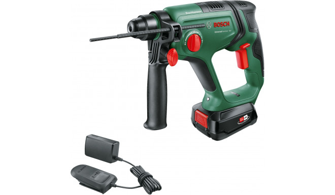 Bosch cordless hammer drill UniversalHammer 18V (green/black, Li-ion battery 2.5Ah, case, POWER FOR 