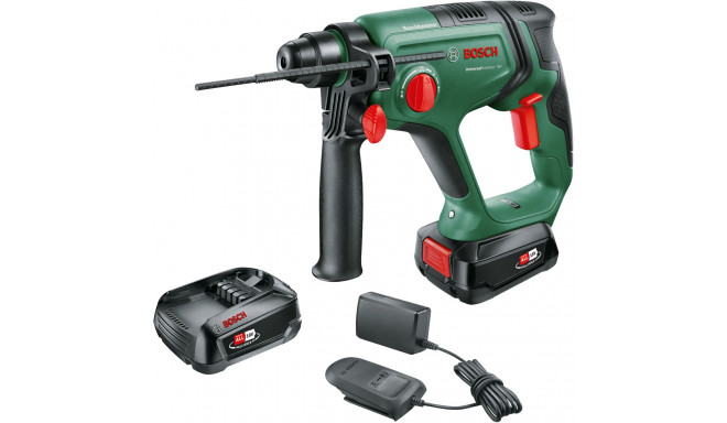 Bosch cordless hammer drill UniversalHammer 18V (green/black, 2x Li-ion battery 2.5Ah, case, POWER F