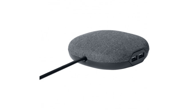 Brennenstuhl estilo charging station with textile surface, socket strip (anthracite/black, 3 meters,