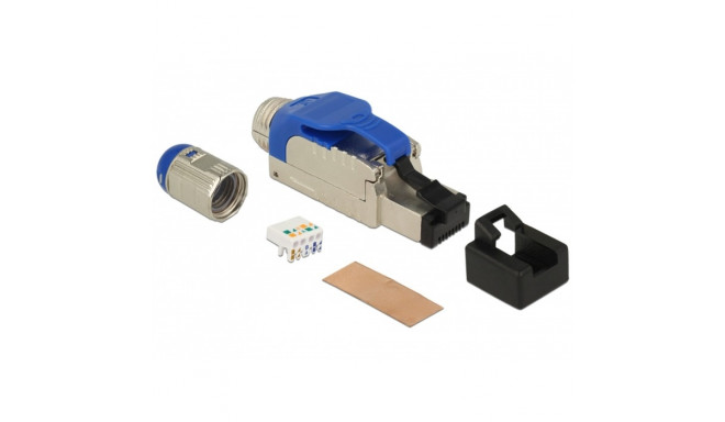 DeLOCK RJ-45 plug field assembly Cat.8.1 (blue, metal housing)