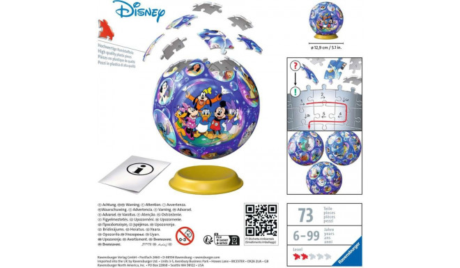 Ravensburger 3D Puzzle Ball Disney Characters (72 pieces)