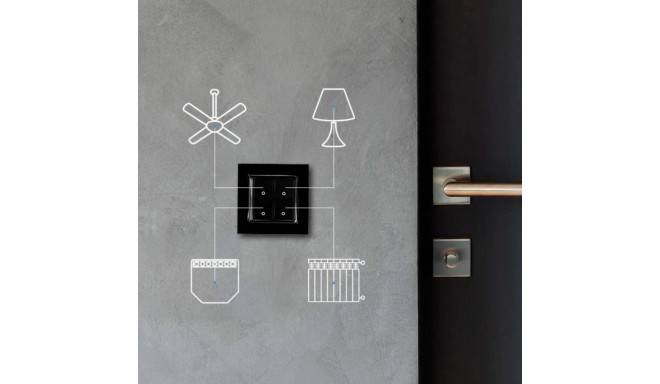 Shelly Wall Switch 4, push button (black)