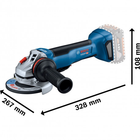 Akku-Winkelschleifer GWS 18V-10 P Professional, Ø 125mm (blau/schwarz, 2x Li-Ionen Akku 5,0Ah, in L-