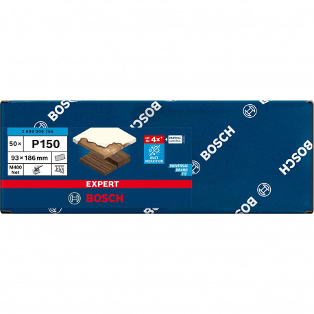 Bosch Expert M480 mesh structure sanding sheet 93 x 186mm, K150 (50 pieces, for orbital sanders)