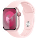 Apple Watch Series 9, Smartwatch (silver/rosé, aluminum, 41 mm, sports bracelet, cellular)
