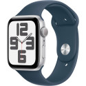 Apple Watch SE (2023), Smartwatch (silver/blue, 44 mm, sports strap, aluminum)
