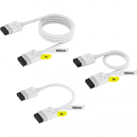 Corsair iCUE LINK cable kit, 600 / 200 / 100mm (white, 5 pieces)