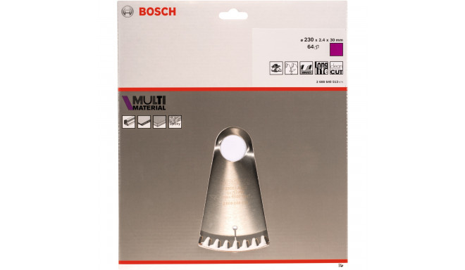 Bosch circular saw blade Multi Material, 230mm, 64Z (bore 30mm, for hand-held circular saws)