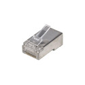 Intellinet RJ45 Modular Plugs, Cat5e, STP, 3-prong, for solid wire, 15 µ gold plated contacts, 100 p