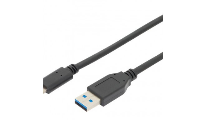 ASSMANN USB Type-C ühenduskaabel Type C to A M/M 1,0m täisfunktsionaalne Gen2 3A 10GB 3.1 Versioon C