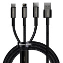 Baseus Universal Tungsten 3-in-1 USB cable (Type C / Lightning / micro USB) 3.5A 1.5m Black (CAMLTWJ