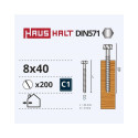 CHIPBOARD SCREW DIN571 8.0X40 WHITE ZN