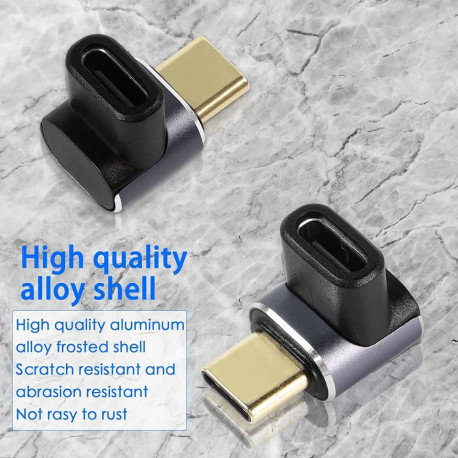 PremiumCord Angled 90° Adapter USB-C Female - USB-C Male 40Gbps Aluminium