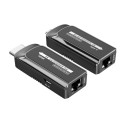 PremiumCord USB-C to HDMI extender via Cat5e/6/6a 4K@60Hz up to 60m