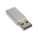 PremiumCord Adaptér USB2.0 A male - USB-C female, silver aluminum case