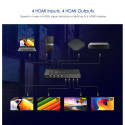 PremiumCord HDMI2.0 matrix switch 4:4 , resolution 4K@60Hz, HDR, YUV4:4:4