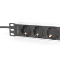 DIGITUS 10” Socket Strip with Aluminum Profile, 4-way safety sockets