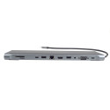 PremiumCord USB-C Full Size MST 4K@60Hz Dock Station with Noteebook Stand