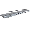 PremiumCord USB-C Full Size MST 4K@60Hz Dock Station with Noteebook Stand