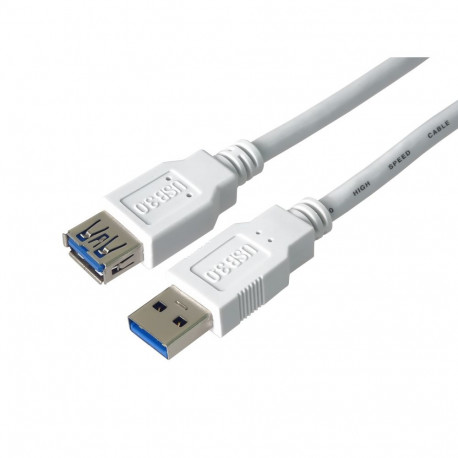PremiumCord Extension Cable USB 3.0 Super-speed 5Gbps  A-A, MF, 9pins, 5m white