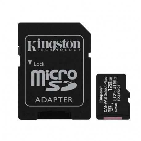 Kingston Canvas Select Plus microSDXC 128GB U1/V10/A1, čtení 100MB/s + SD adaptér