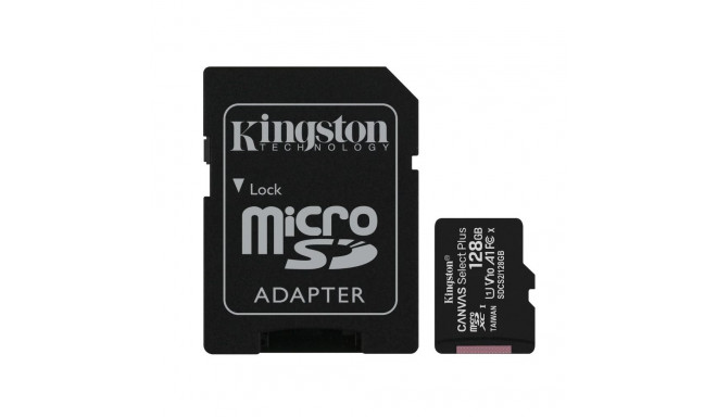 Kingston Canvas Select Plus microSDXC 128GB U1/V10/A1, čtení 100MB/s + SD adaptér