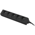 PremiumCord Extension power cord 230V 3m 5 outlets, black