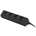 PremiumCord Extension power cord 230V 2m 4 outlets, black